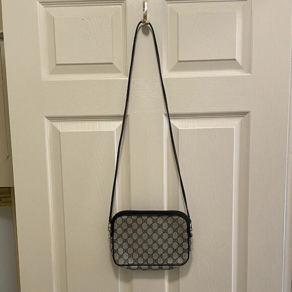 VTG GUCCI PVC Leather GG Supreme Crossbody Shoulder Bag Black Serial 89-02-068 - Picture 13 of 13